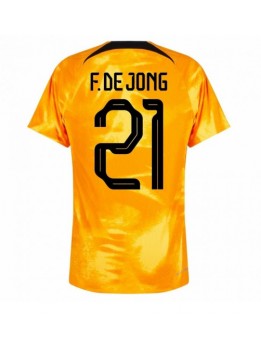 Nizozemska Frenkie de Jong #21 Domaci Dres SP 2022 Kratak Rukavima